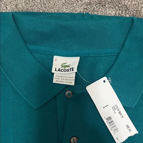 Lacoste Men's Polo in Rich Teal - Picture 3 of 4